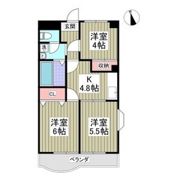 T.hamハイツ花園の間取り画像