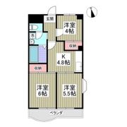 T.hamハイツ花園の間取り画像