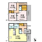 愛甲西貸家 Cの間取り画像