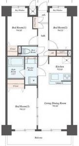 土浦市中央2丁目マンションの間取り画像