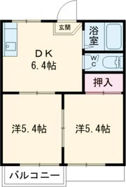 ヘイゼルハイツ B棟の間取り画像