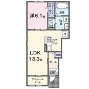 フルールドゥボヌールアオイの間取り画像