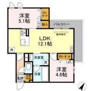 セレスティア細田Aの間取り画像