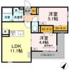 セレスティア細田Bの間取り画像
