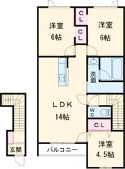 Grandeur東光Bの間取り画像