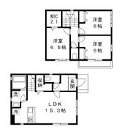 下矢切戸建貸家 A棟の間取り画像