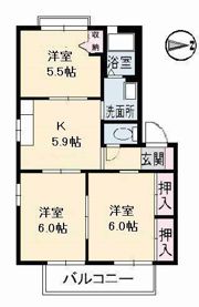 ハイネス駅家南 A棟の間取り画像