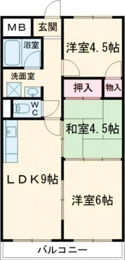 矢埜ハイツの間取り画像