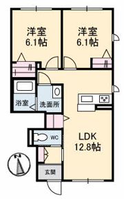 シャーメゾンはなみずき B棟の間取り画像