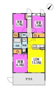アリエス ヤナセの間取り画像