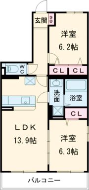 GRAN GRACE久留米南Ⅰの間取り画像