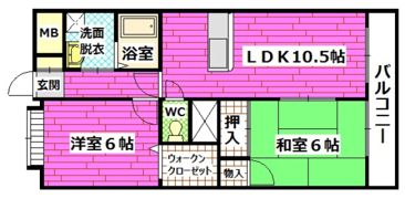 ハピネス岩田の間取り画像
