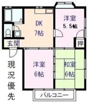 ローズキャッスルBの間取り画像