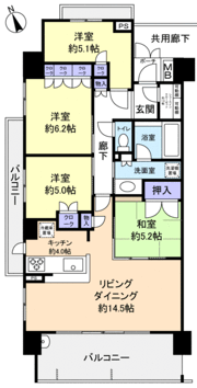 パークシティ新百合ヶ丘セントラルコートウエストの間取り画像