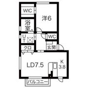 水沢ステーションアベニューⅡ D棟の間取り画像