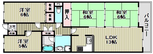 サンパレス21泉北の間取り画像