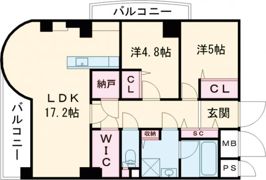 アントレ生駒2の間取り画像