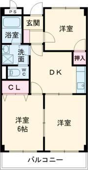 グレイスタウンMIWA B棟の間取り画像