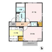オーシャンズ サイド Bの間取り画像