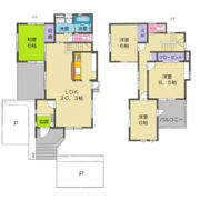 江曽島町一戸建貸家の間取り画像