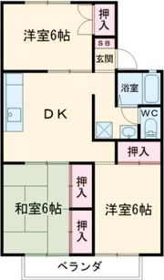 高橋ハイツ B棟の間取り画像