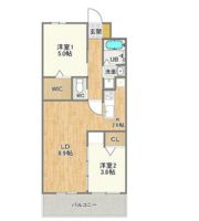 コンダクトレジデンスHANAMINOSATOの間取り画像