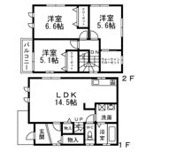 フジパレス戸建賃貸一津屋の間取り画像