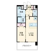 プレサンス京橋GREEN YARDアルミラの間取り画像