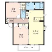 ベイサイド海楽Aの間取り画像