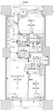 ジオ高松常磐町J．CRESTタワーの間取り画像
