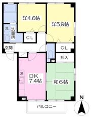 フォブールKADOYA B棟の間取り画像