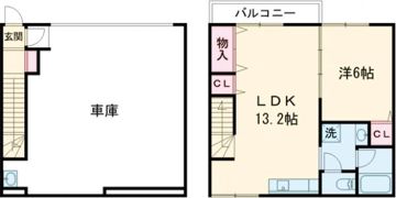 ガレージハウスLB A棟の間取り画像