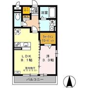 アザレ 蘇原 Hの間取り画像
