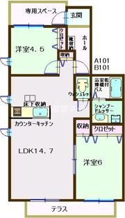 ルシェルクレール A棟の間取り画像