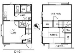 井上テラスハウスCの間取り画像
