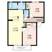パインハイツ嵐山Bの間取り画像