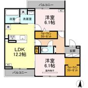 セレスティア本荘中ノ町 Cの間取り画像