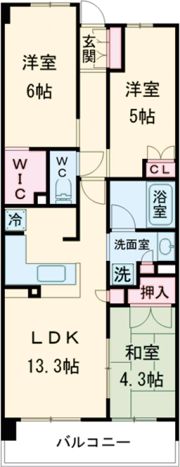 ワコーレ神戸三宮トラッドタワーの間取り画像