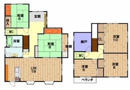 山手3貸家 5SLDKの間取り画像