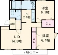 アメニティー住吉Eの間取り画像