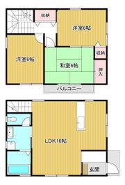 飯野ハイツ（48～56号・62号）の間取り画像