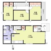 杉並区高井戸西3丁目貸家の間取り画像