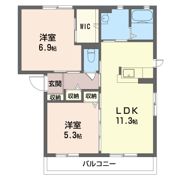 ニコ・アベニュー Bの間取り画像