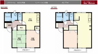 コマバハイム Bの間取り画像
