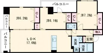 S．PROUD水前寺駅前の間取り画像