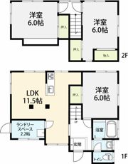 松戸市上本郷戸建ての間取り画像