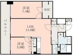 コアマンション辛島公園ゼクシスの間取り画像