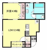 ヒルズソレイユの間取り画像