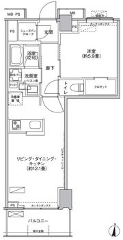 京王府中テラスの間取り画像
