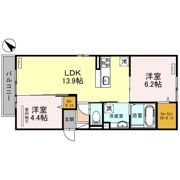 South Auberge(ｻｳｽｵｰｳﾞｪﾙｼﾞｭ)の間取り画像